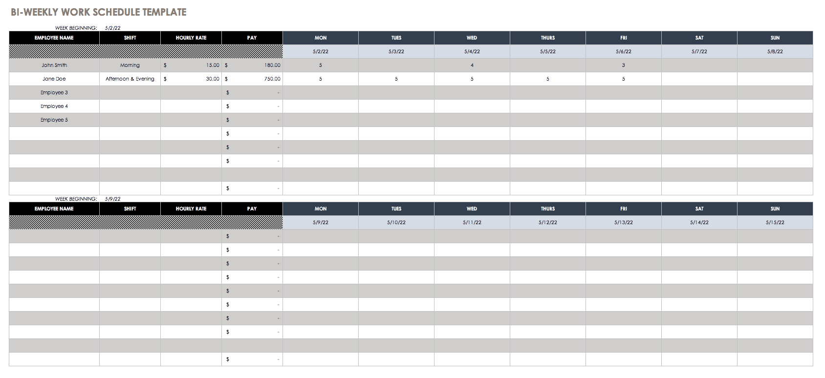 Free Weekly Schedule Templates For Excel – Smartsheet For Site Visit ...