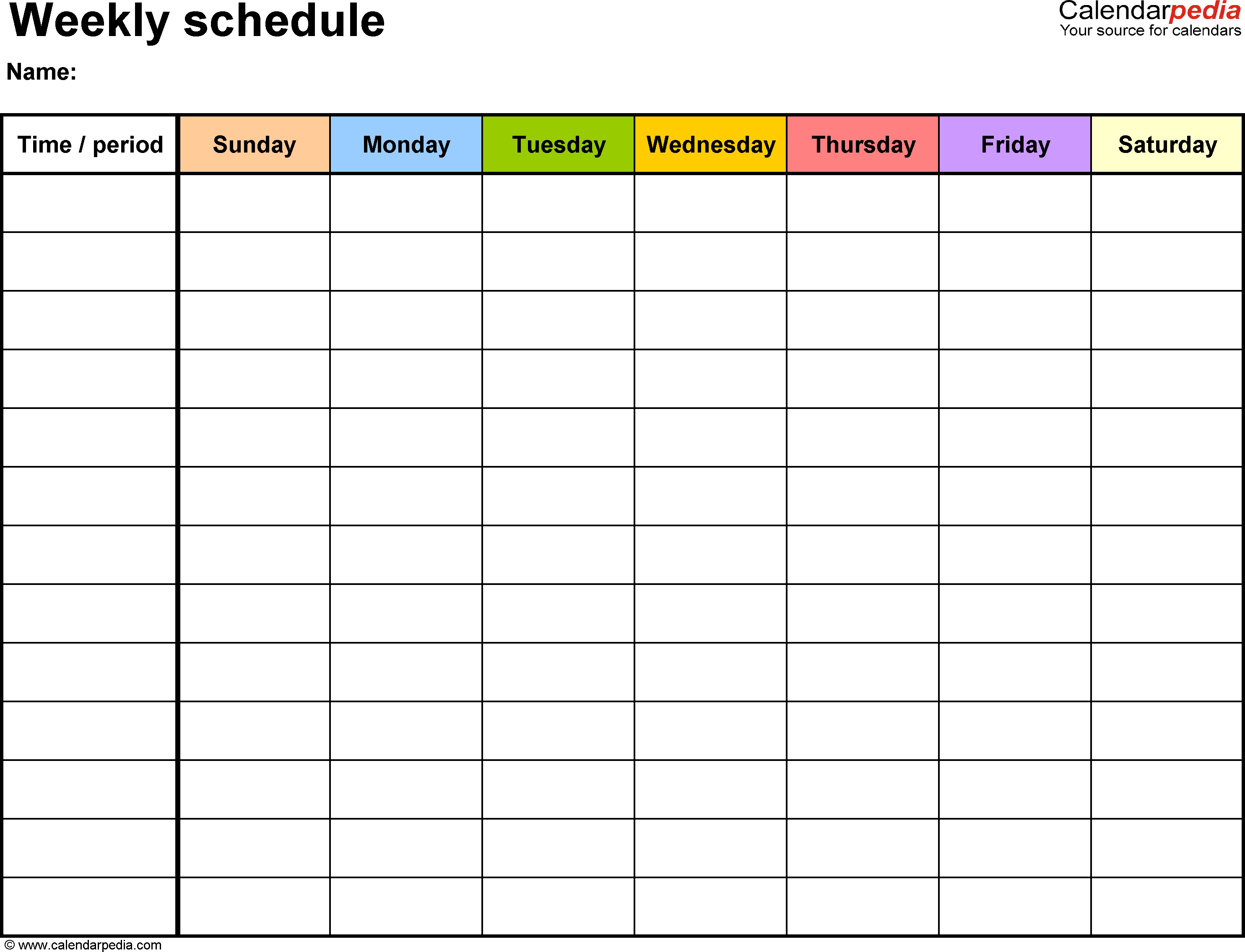 Free Weekly Schedule Templates For Pdf – 18 Templates With Blank Word Search Template Free