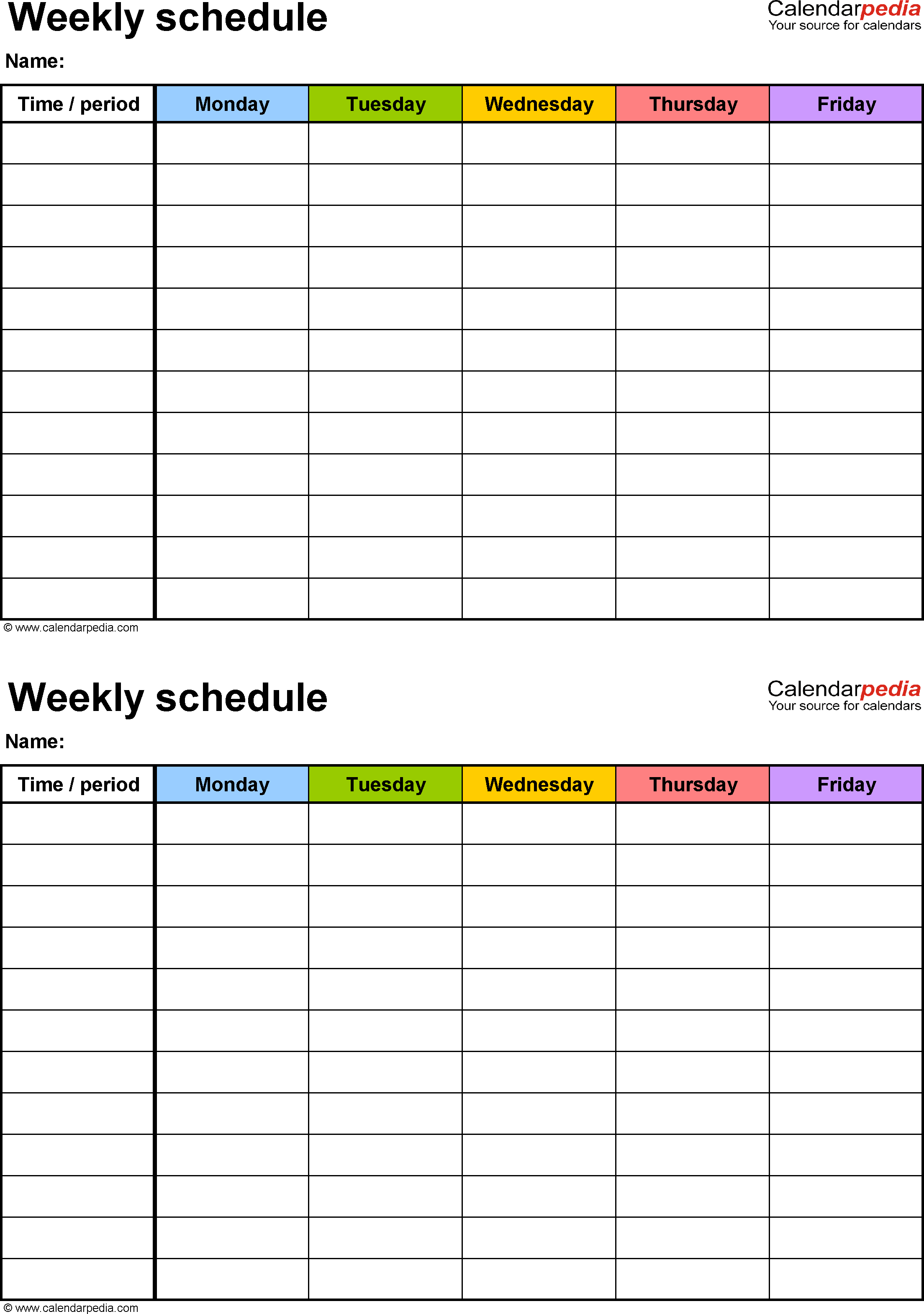Free Weekly Schedule Templates For Word – 18 Templates For Work Plan Template Word