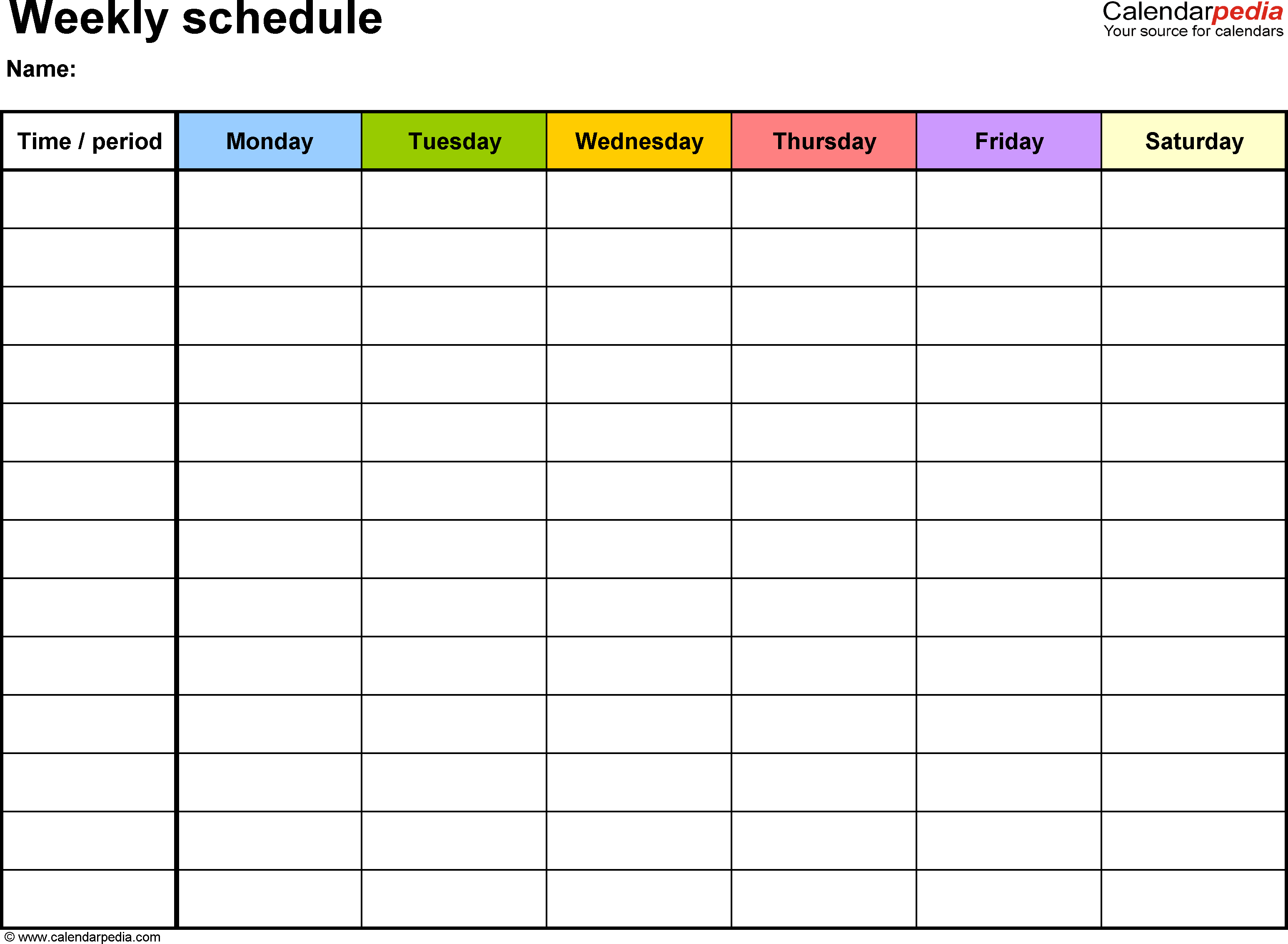 Free Weekly Schedule Templates For Word – 18 Templates In Blank Workout Schedule Template