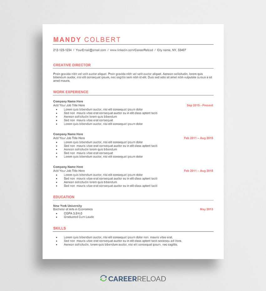 Free Word Resume Templates – Free Microsoft Word Cv Templates Inside How To Find A Resume Template On Word