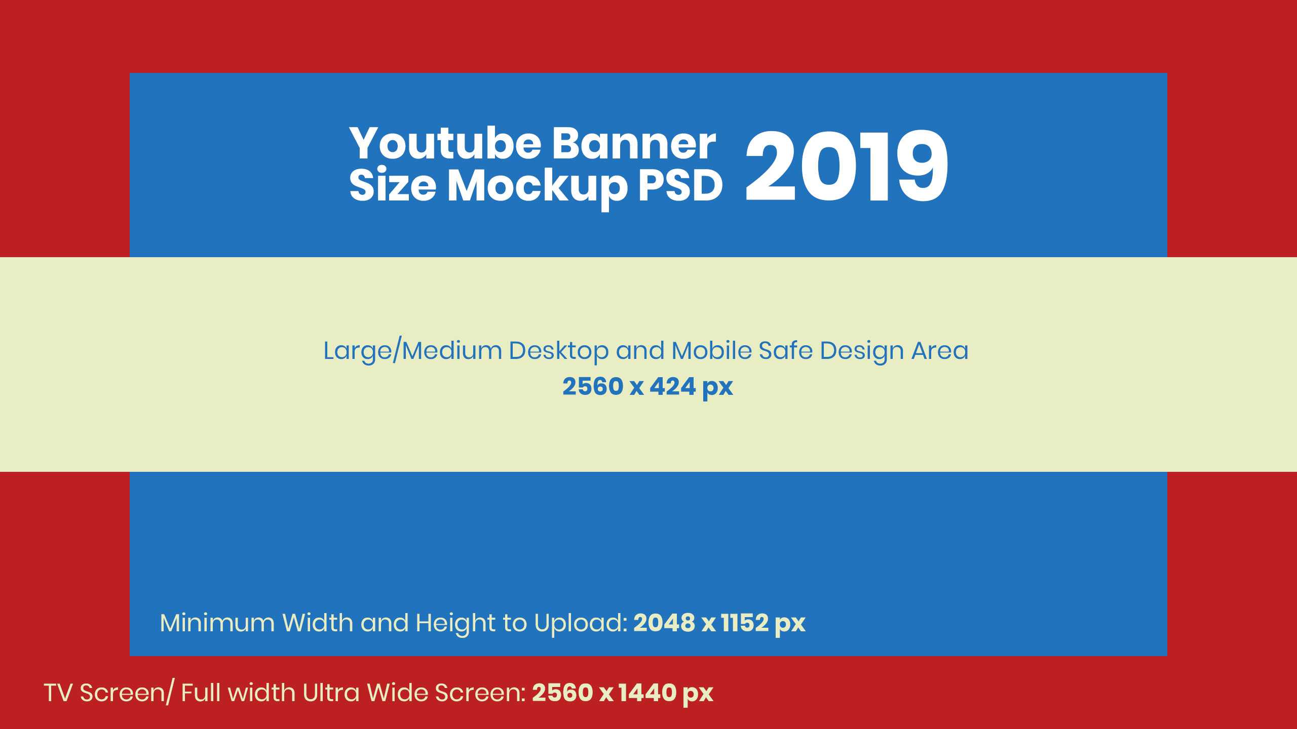 Free Youtube Banner Size Mockup 2019 & Design Template Psd In Youtube Banner Size Template