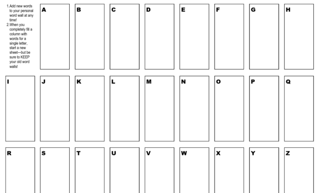 Free+Printable+Word+Wall+Templates | 2Nd Grade Spelling regarding Blank Word Wall Template Free