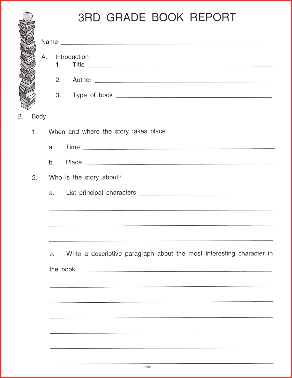 Fresh 3Rd Grade Book Report Template | Job Latter Inside 2Nd Grade Book Report Template
