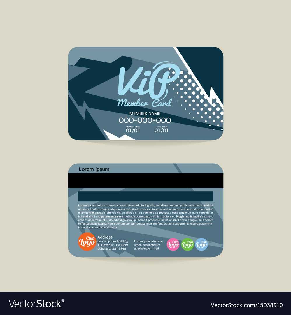 Front And Back Vip Member Card Template In Template For Membership Cards