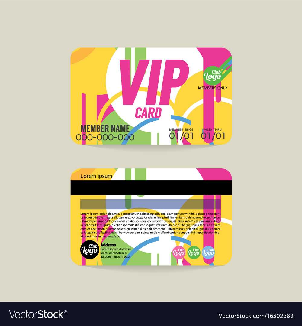 Front And Back Vip Member Card Template Intended For Membership Card Template Free