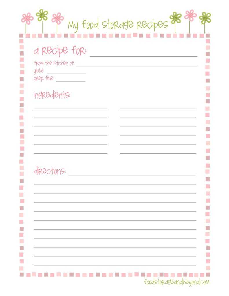 Fsb Full Page Recipe Card … | Make To Sell | Printable Pertaining To Full Page Recipe Template For Word