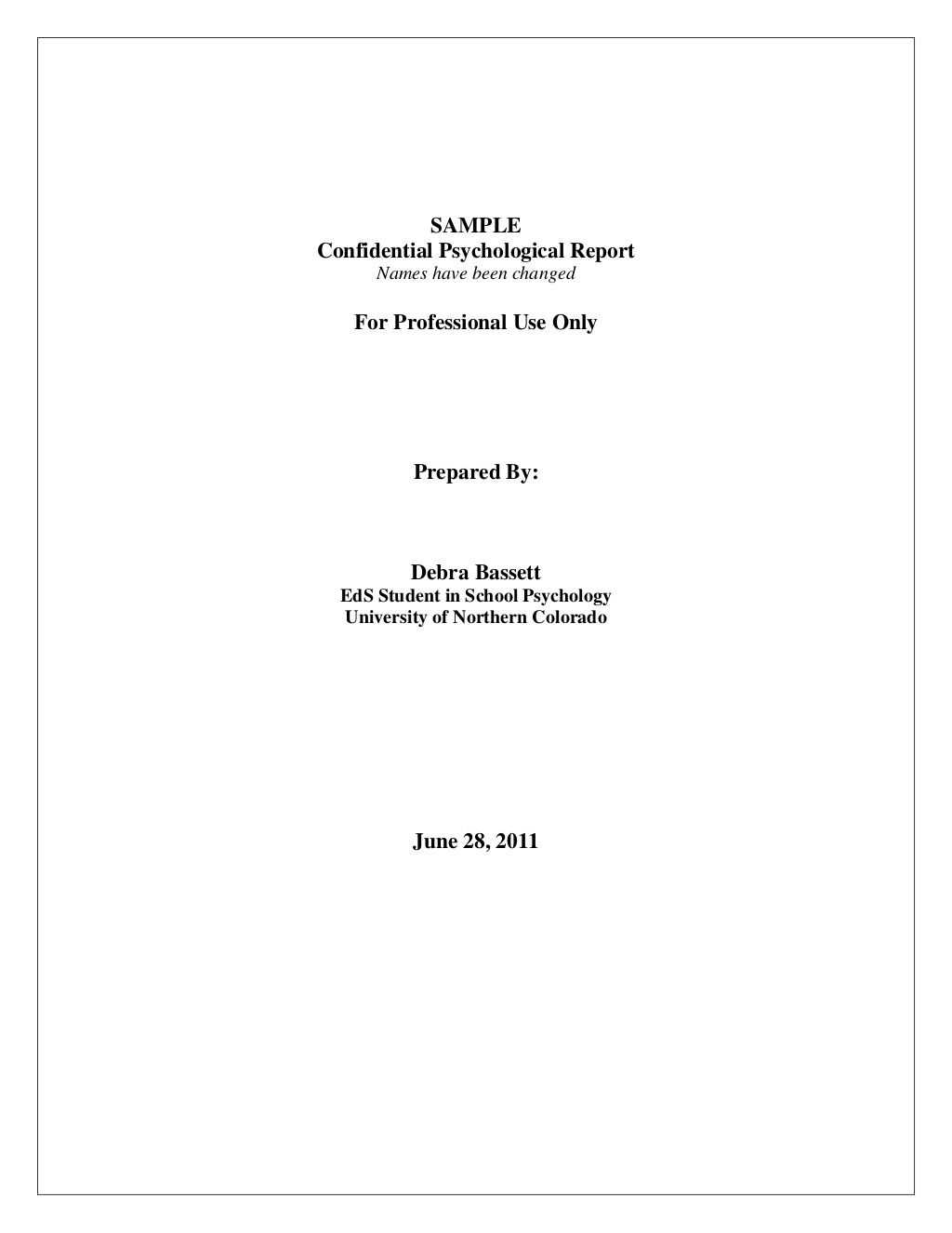 Full Psychological Report.sampledebrajean333 Via Inside School Psychologist Report Template