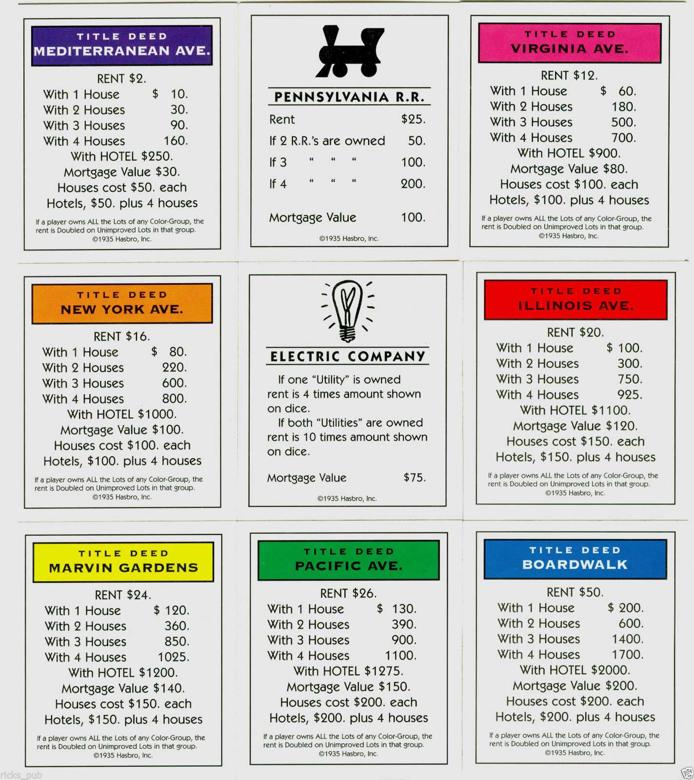 Full Set Of Monopoly Cards ○ Deeds, Chance & And 50 Similar Throughout Chance Card Template