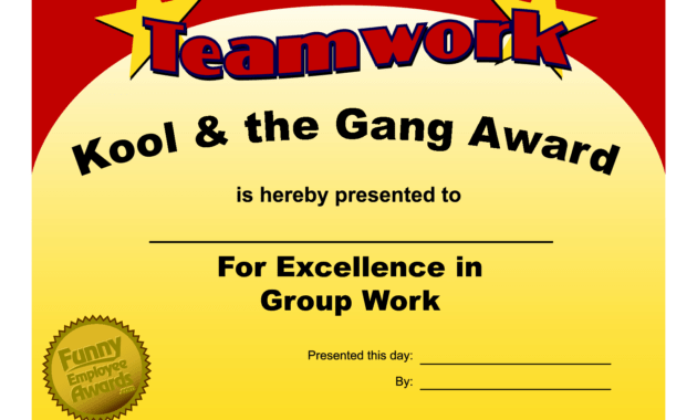 Fun Award Templatefree Employee Award Certificate Templates within Funny Certificates For Employees Templates