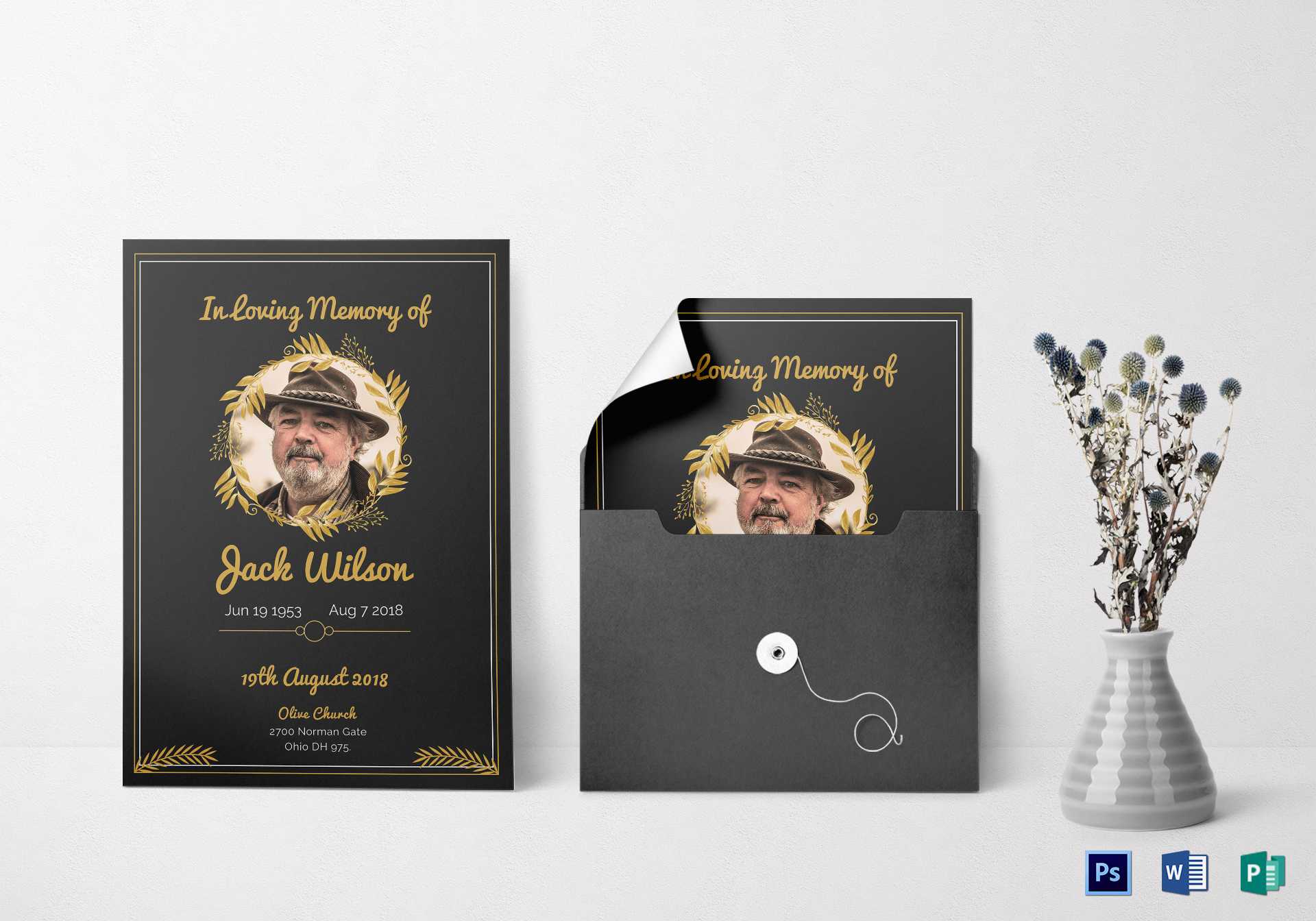 Funeral Invitation Card Template Throughout Funeral Invitation Card Template