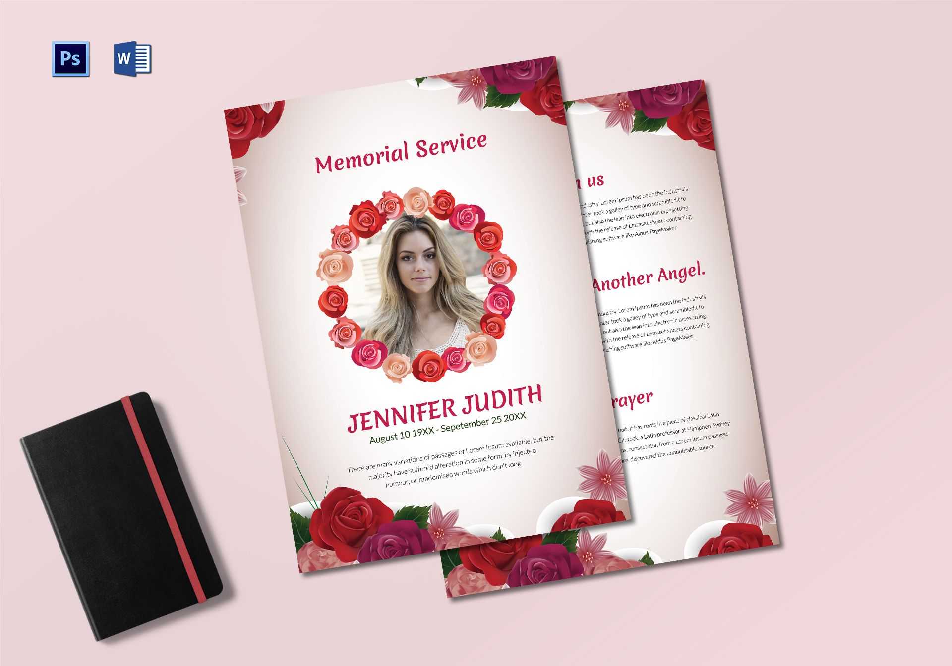 Funeral Memorial Service Program Template Regarding Memorial Brochure Template