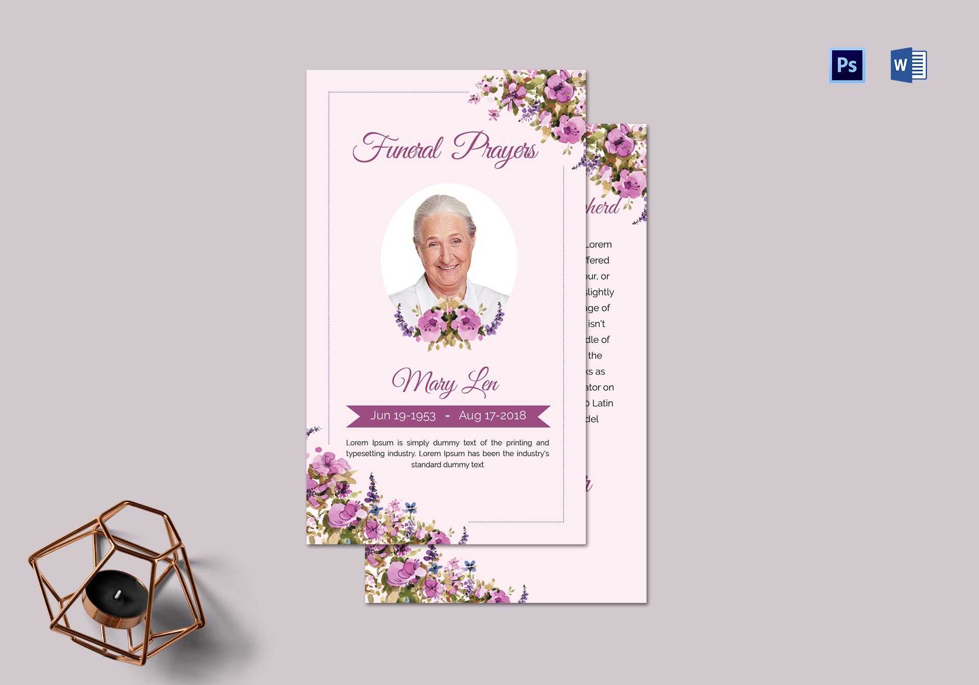 Funeral Prayer Card Template For Loved Ones With Regard To Prayer Card Template For Word