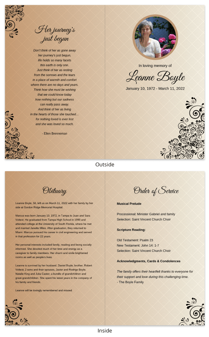 Funeral Program Template Template – Venngage In Memorial Brochure Template