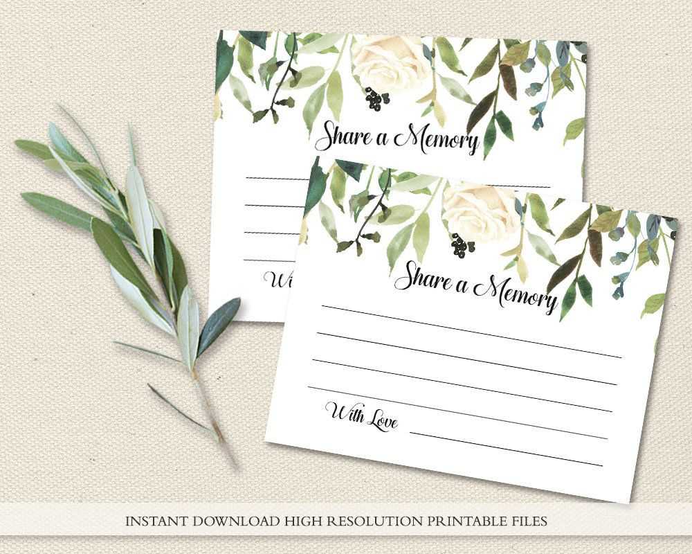 Funeral Share A Memory Card | Printable Funeral Memory Card In Death Anniversary Cards Templates