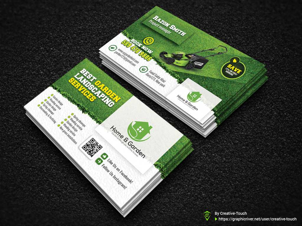 Garden Landscape Business Card Template | Fully Editable Tem Inside Landscaping Business Card Template