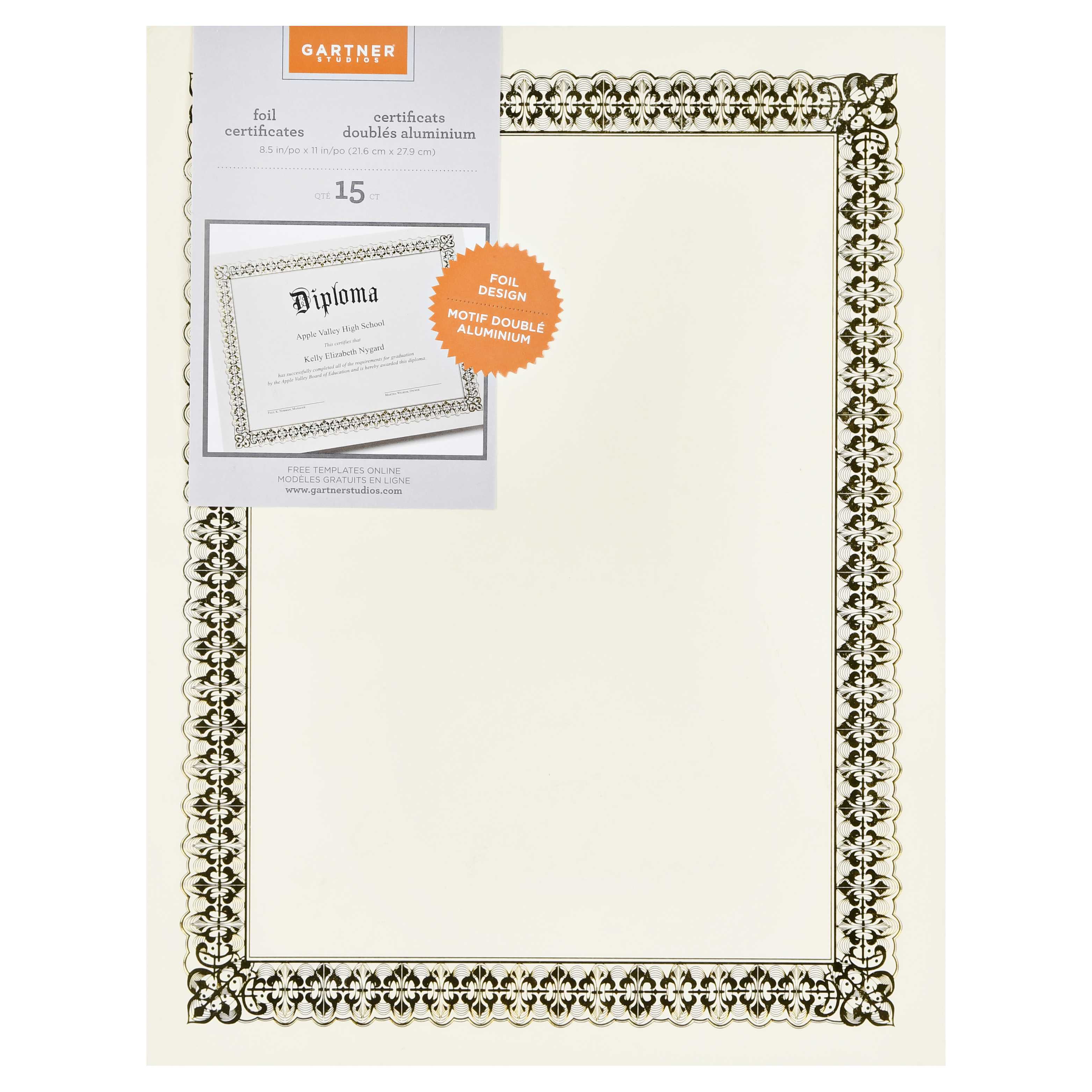 Gartner Studios 36004 S Gold Foil Certificate With Regard To Gartner Certificate Templates