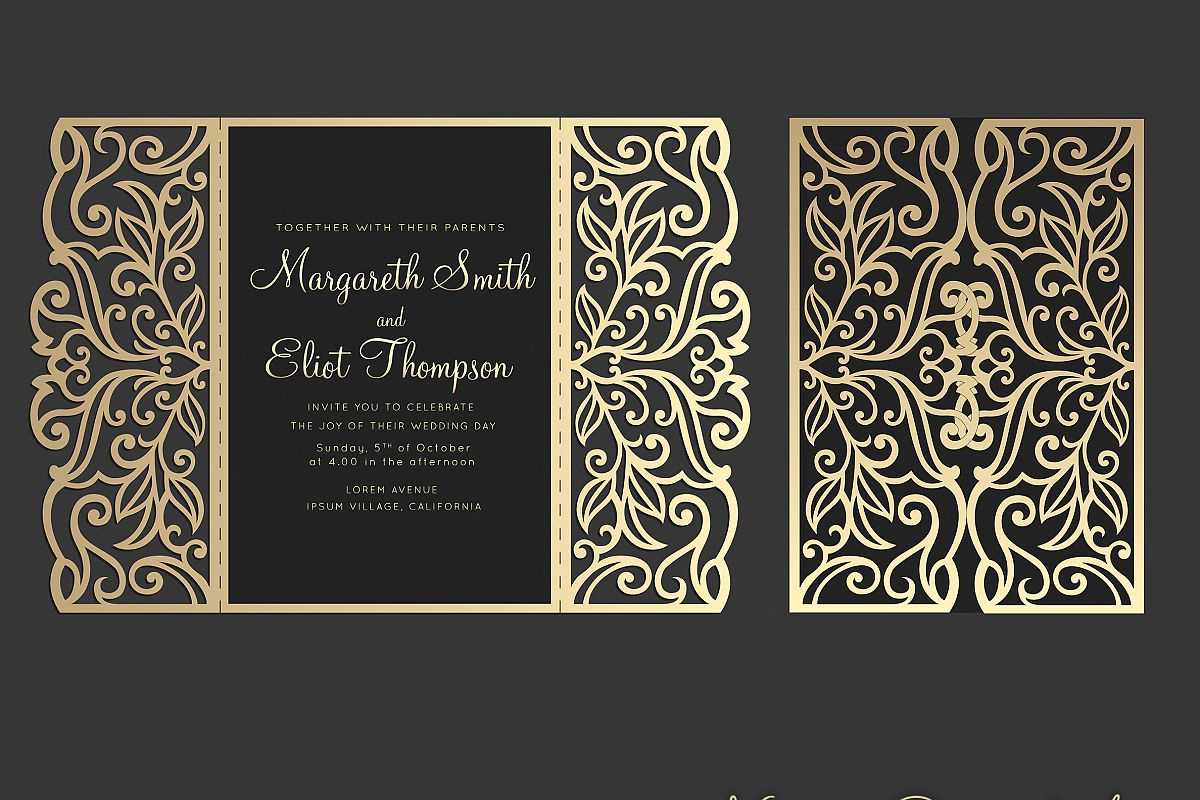 Gate Fold Wedding Invitation , 5X7, Cricut Template, Quinceanera Card –  Svg, Dxf, Cricut, Silhouette Cameo Regarding Silhouette Cameo Card Templates