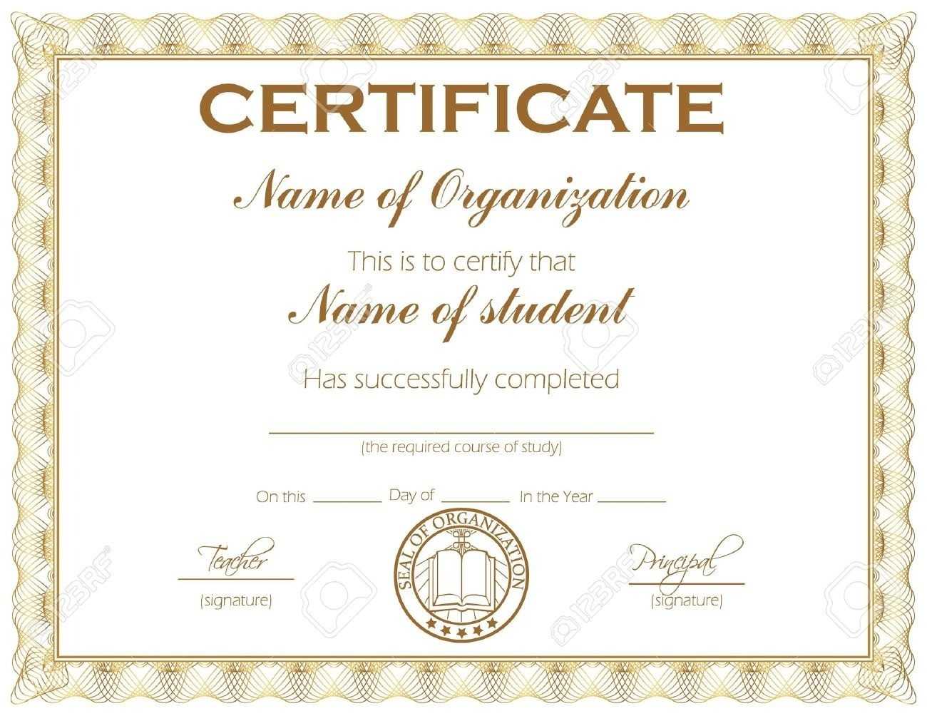 General Purpose Certificate Or Award With Sample Text That Can.. Throughout Academic Award Certificate Template