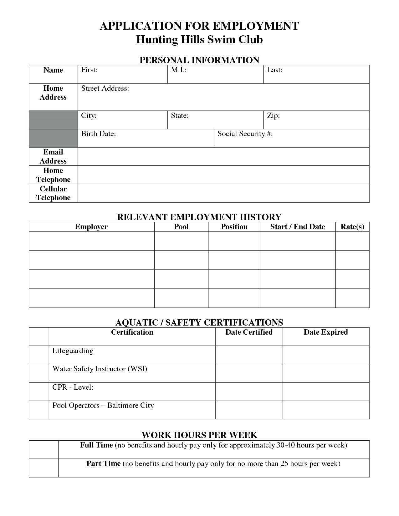 Generic Employment Application Template – Verypage.co Intended For Job Application Template Word