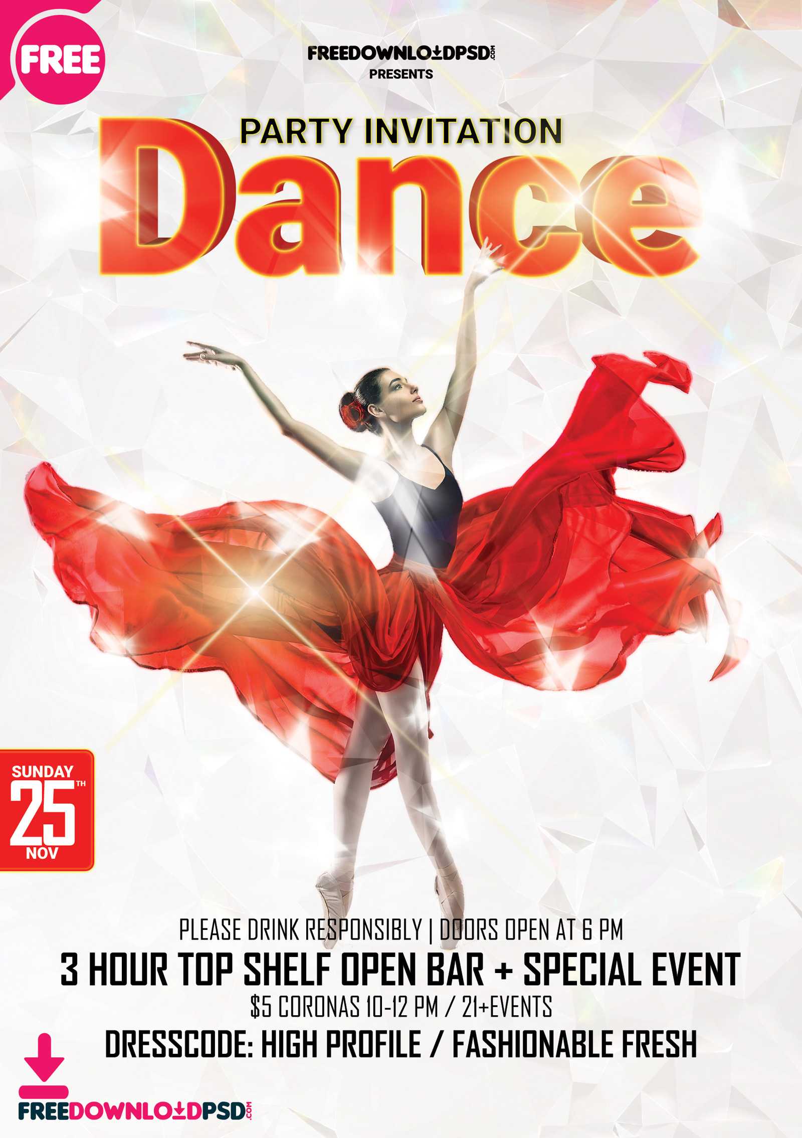Get Free] Dance Party Template Psd | Freedownloadpsd For Dance Flyer Template Word