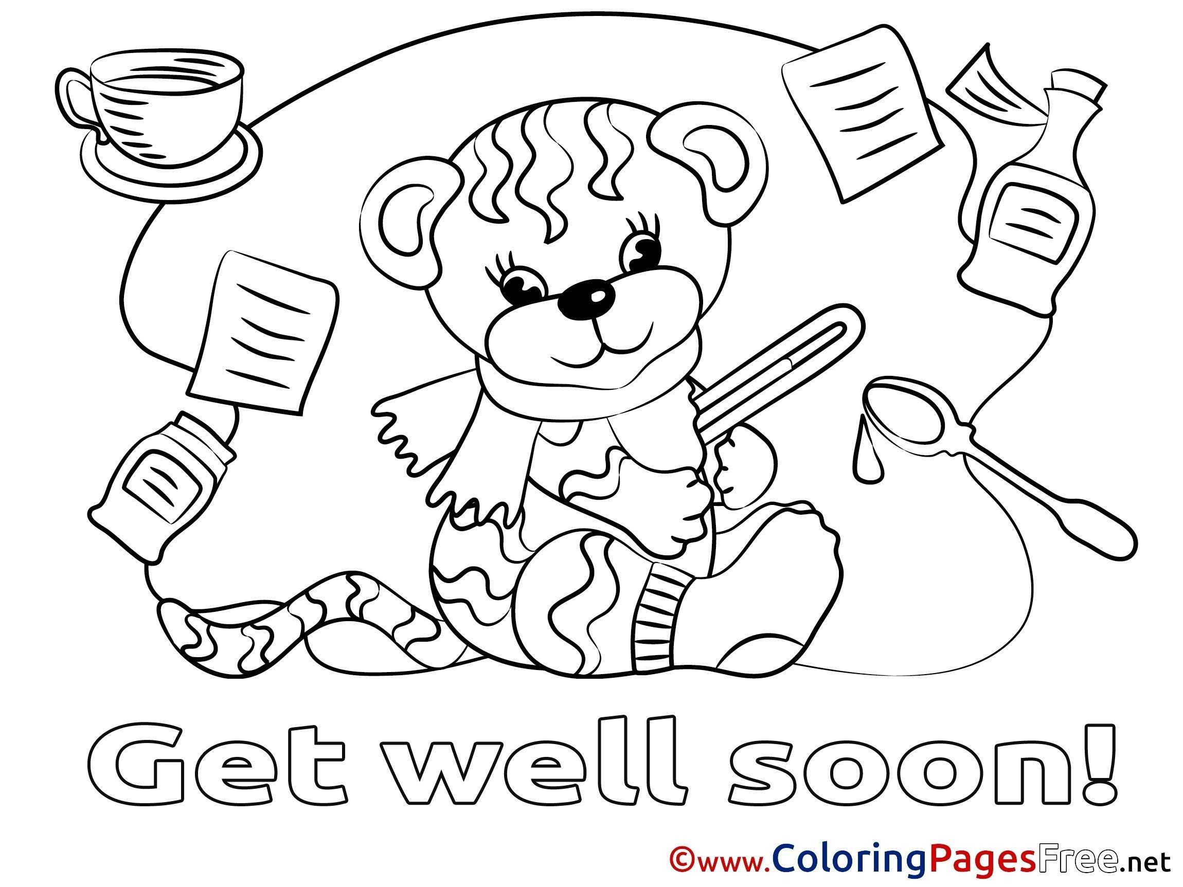 Get Well Soon Coloring Pages Unique Free 57 Get Well Card In Get Well Card Template