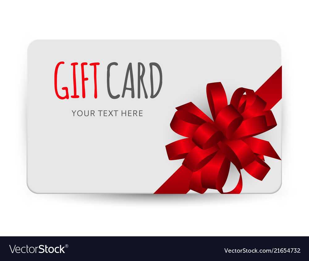 Gift Card Template With Bow And Ribbon Vector Image On Vectorstock Inside Present Card Template