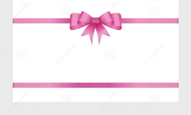 Gift Card With Pink Ribbon And A Bow Stock Vector intended for Pink Gift Certificate Template