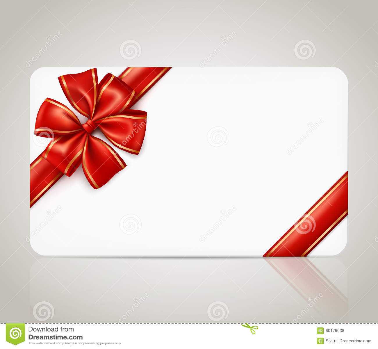Gift Card With Red Ribbon Bow Stock Vector – Illustration Of In Present Card Template