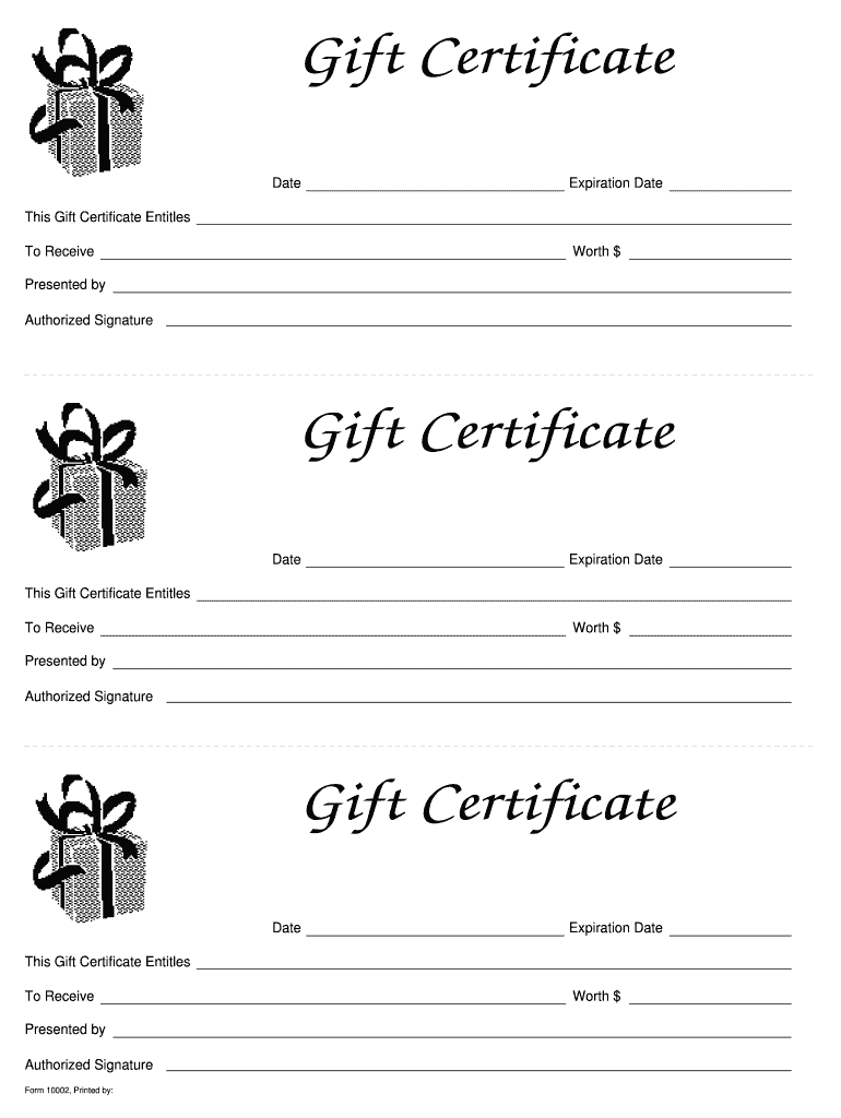 Gift Certificate Templates Printable – Fill Online Throughout Printable Gift Certificates Templates Free