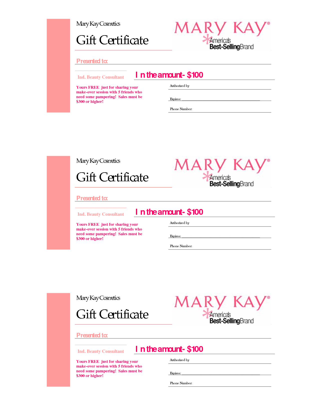 Gift Certificates | Mary Kay Gift Certificate! | Marykay With Regard To Mary Kay Gift Certificate Template