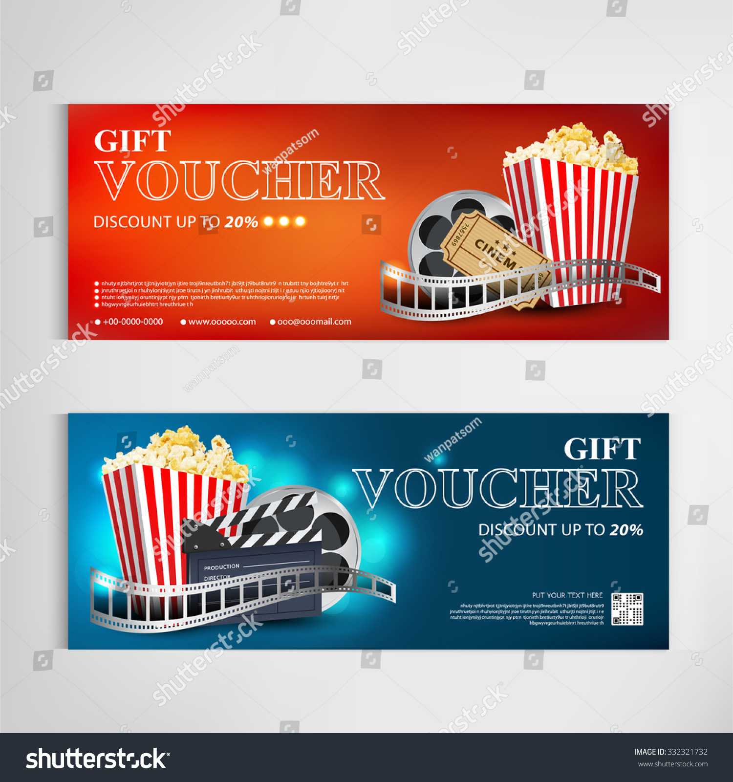Gift Voucher Movie Template Modern… Stock Photo 332321732 With Regard To Movie Gift Certificate Template