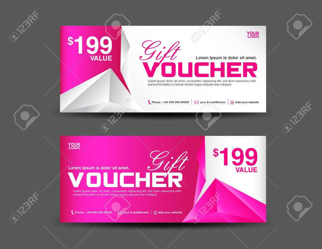 Gift Voucher Template, Coupon Design, Pink Gift Certificate,.. Pertaining To Pink Gift Certificate Template
