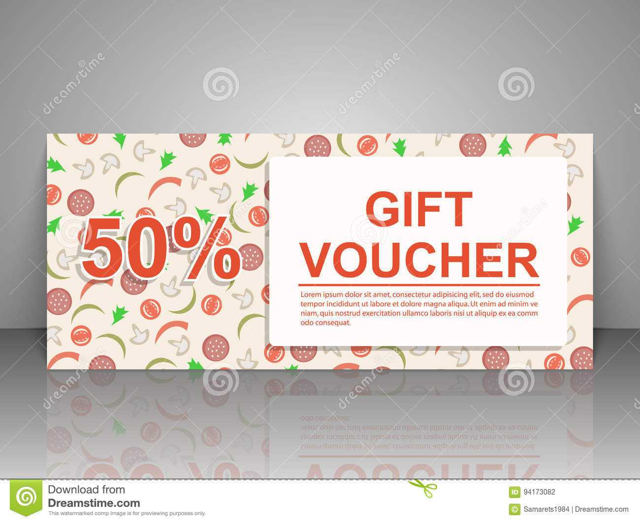 Gift Voucher Template. Pizza Flyer. Stock Vector Intended For Pizza Gift Certificate Template
