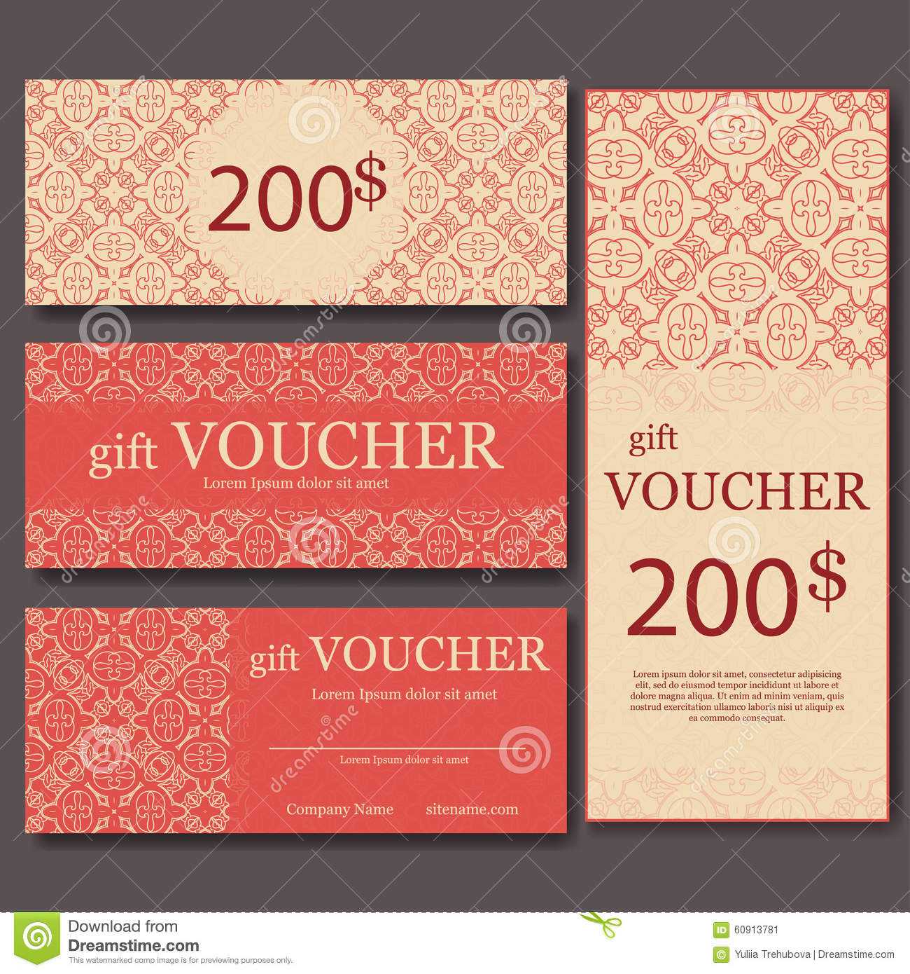 Gift Voucher Template With Mandala. Design Certificate For Inside Magazine Subscription Gift Certificate Template