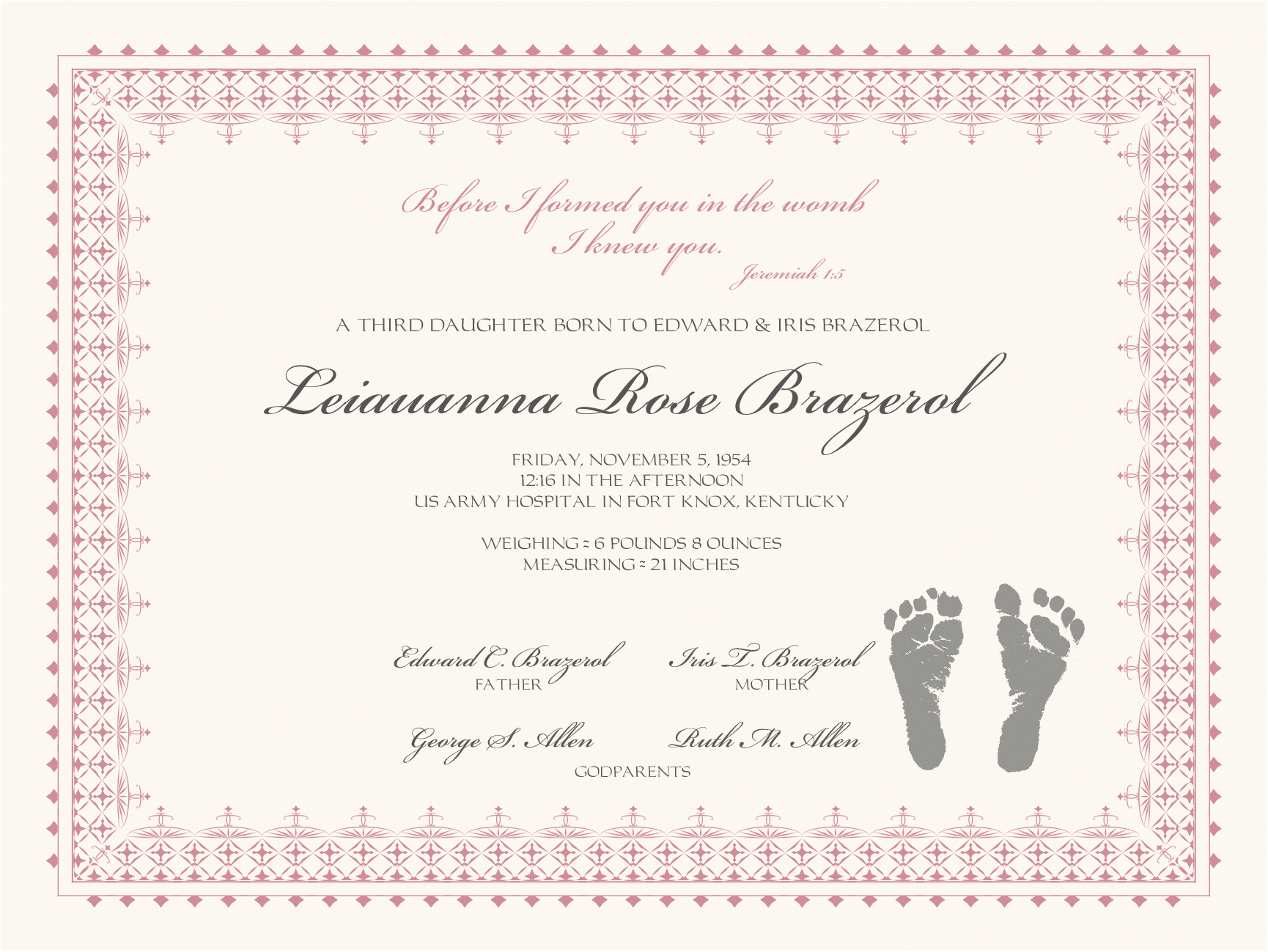Girl Birth Certificate Template – Atlantaauctionco Pertaining To Girl Birth Certificate Template