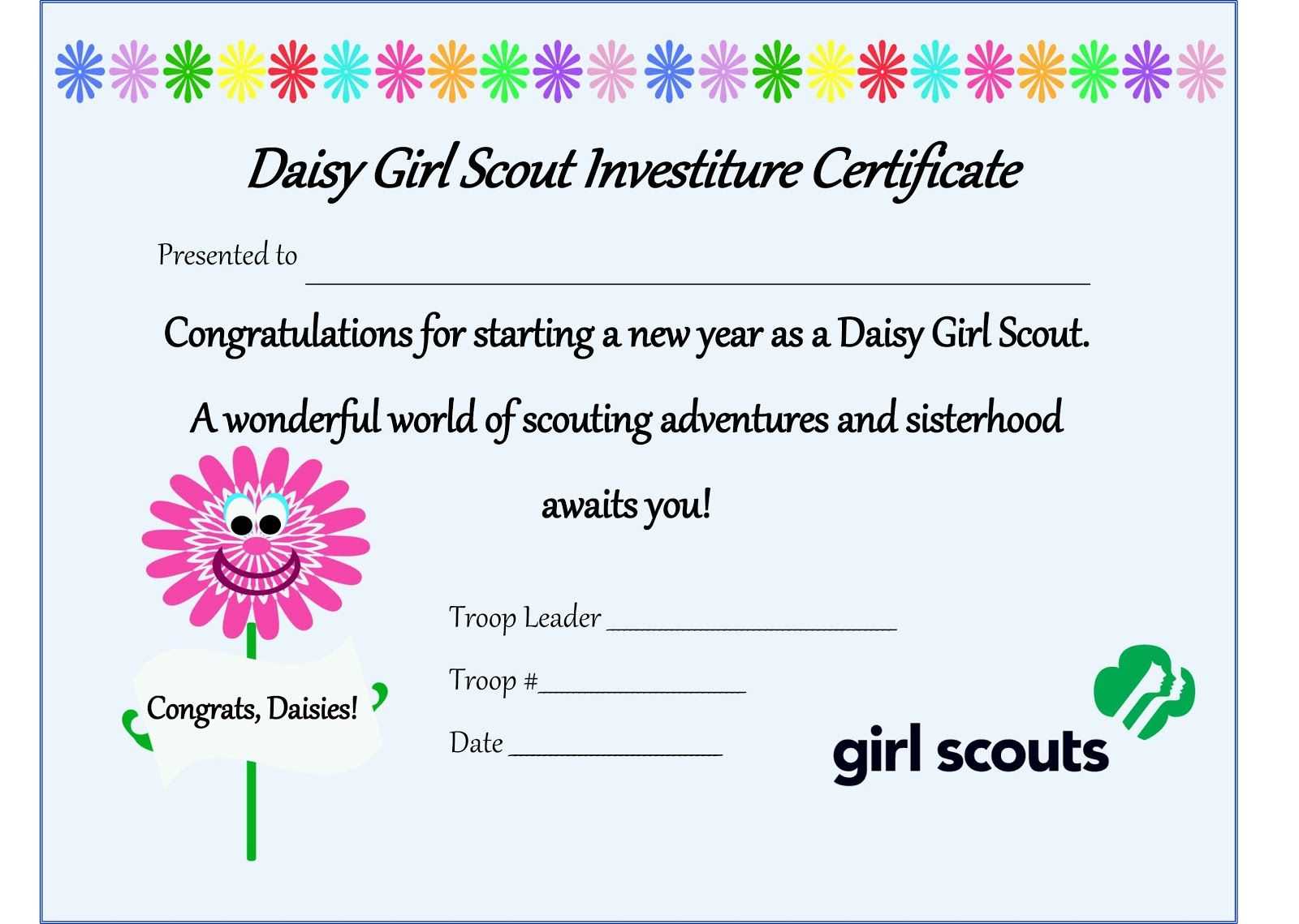 Girl Scout Certificate Templates | Here's Last Year's Daisy Intended For Track And Field Certificate Templates Free