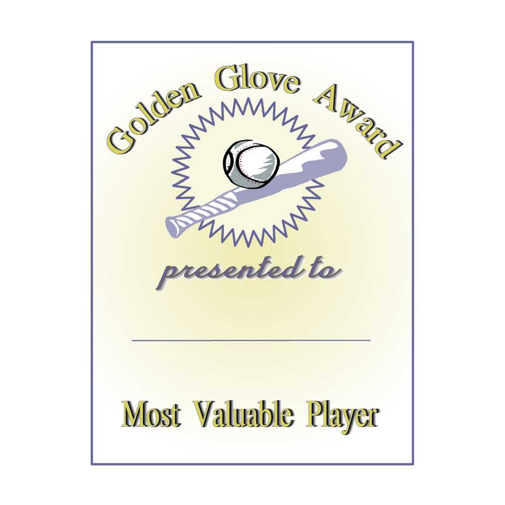 Golden Glove Award Certificate With Regard To Softball Certificate Templates