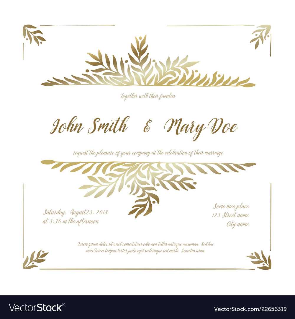 Golden Wedding Invitation Card Template Inside Free E Wedding Invitation Card Templates