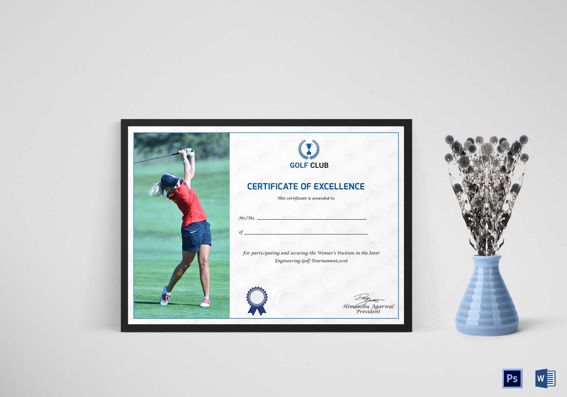 Golf Excellence Certificate Template Pertaining To Golf Certificate Templates For Word