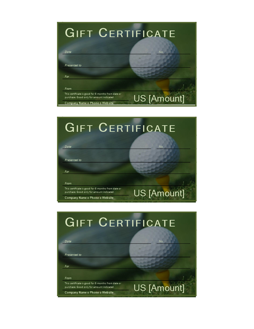 Golf Gift Certificate - Download This Free Printable Golf In Golf Gift Certificate Template