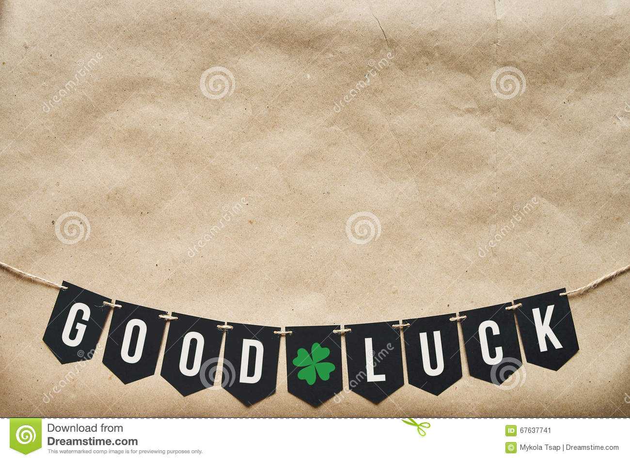 Good Luck Banner Lettering Stock Image. Image Of Craft With Good Luck Banner Template