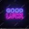 Good Luck Neon Sign Vector. Good Luck Design Template Neon Within Good Luck Banner Template