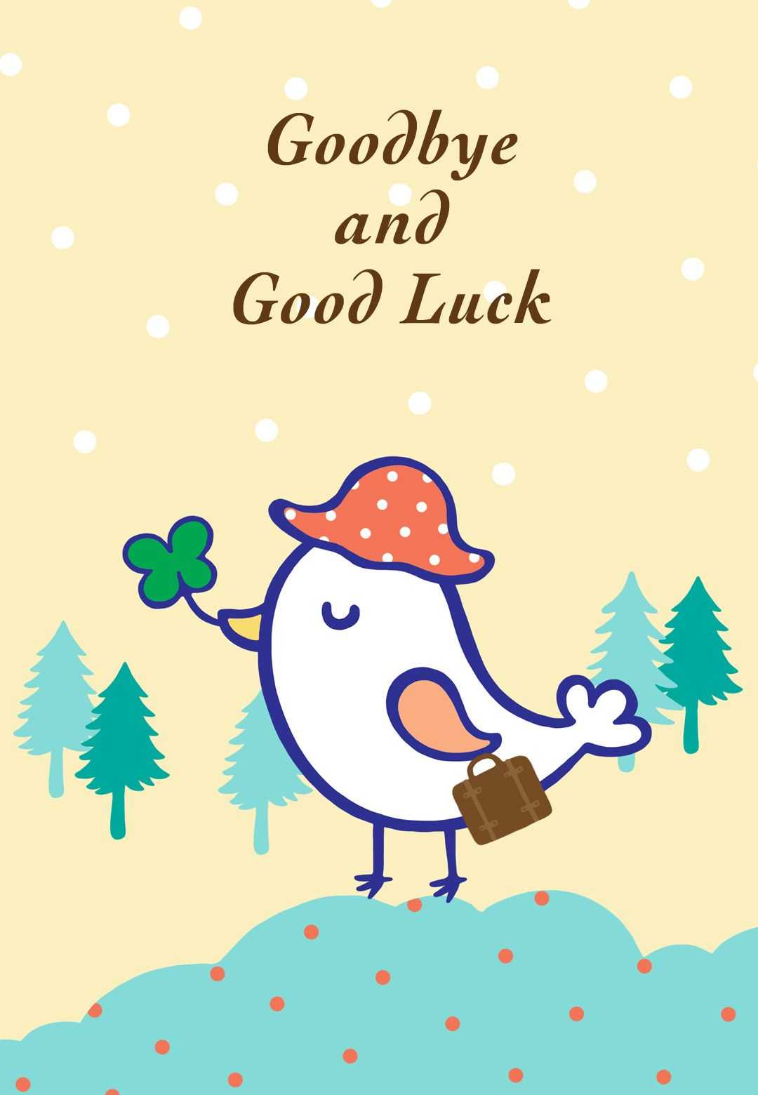 Goodbye And Good Luck – Farewell Card (Free | R | Goodbye For Farewell Card Template Word