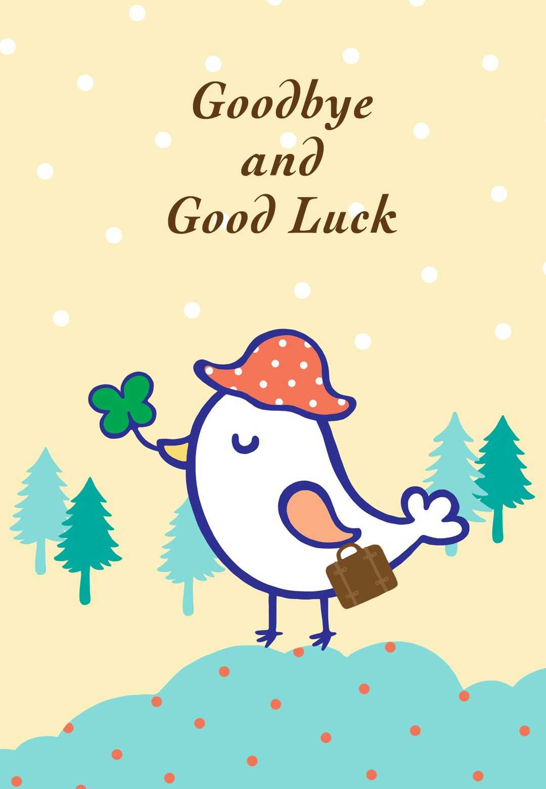 Goodbye And Good Luck – Farewell Card (Free | R | Goodbye With Good Luck Card Template