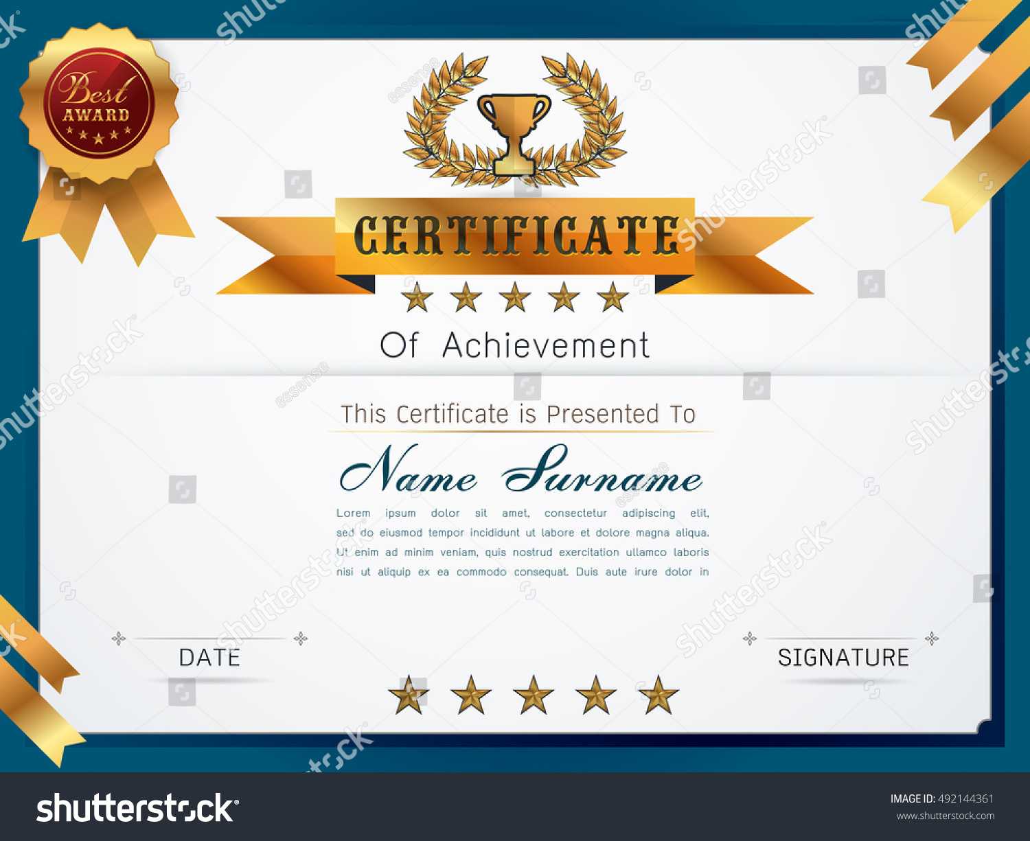 Graceful Certificate Template Luxury Modern Pattern Stock In Qualification Certificate Template