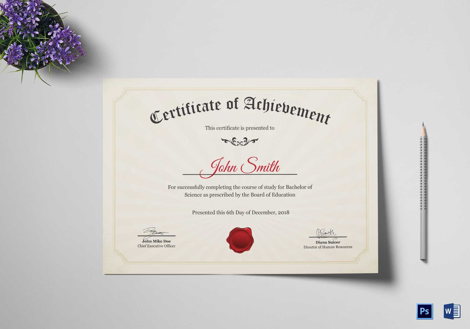 Graduation Degree Certificate Template Pertaining To Masters Degree Certificate Template