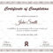 Graduation Diploma Completion Certificate Template With Graduation Certificate Template Word
