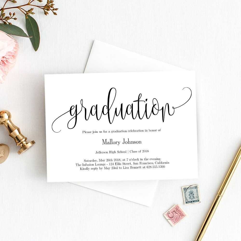 Graduation Party Invitation Template – Printable Graduation In Celebrate It Templates Place Cards