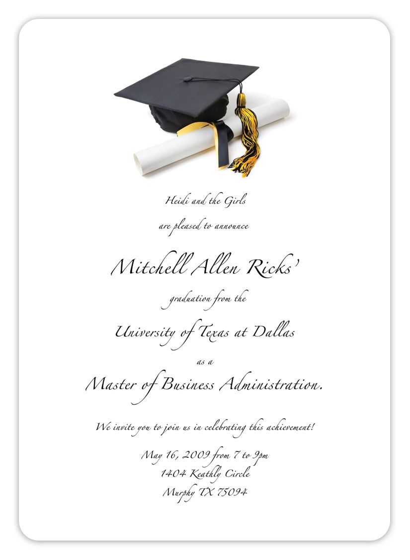 Graduation Party Invitations Templates With Regard To Graduation Party Invitation Templates Free Word